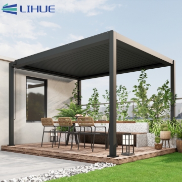 Motorized Bioclimatic Aluminium Pergola with Louvered Roof