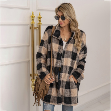 Women`s Fleece Plaid Jacket