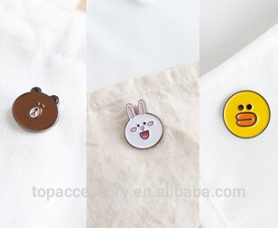 TLP61013-39 Cute Round Chicken Bear Rabbit Small Brooch Pins Fashion Jewelry Wholesale