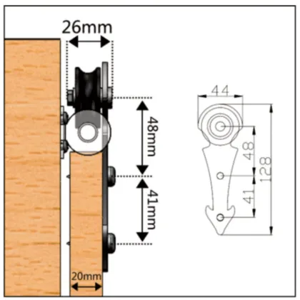 Mini Arrow Furniture Barn Door Hardware Kit