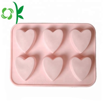 Herramientas de silicona para hornear Heart 6Cavity Shape Chocolate Molds