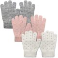 Winter Girls Kid Knit Stretchy Warm Magic Gloves