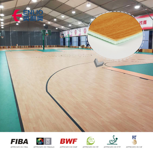 Pisos de quadra de basquete de madeira interna PP Tiles Maple Basketball Court Flooring