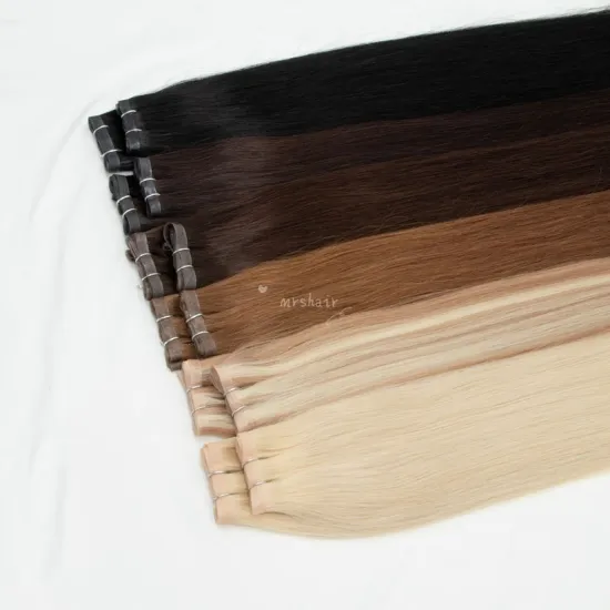 Wholesale Piano Color Straight Vetnam Hair Super Double Drawn Remy Cuticle Aligned Skin Weft Pu Glue Virgin Tape Hair Extensions