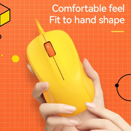 Cute Silent Wired Mini Ergonomic Gaming Mouse - White, Yellow, Pink, Green