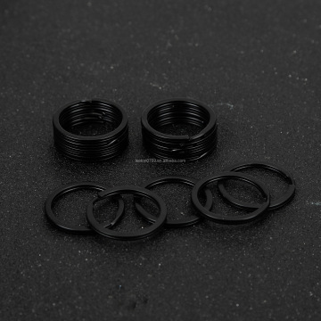 Factory Supply 1.8 x 25mm Round Matte Black Flat Split Keyring