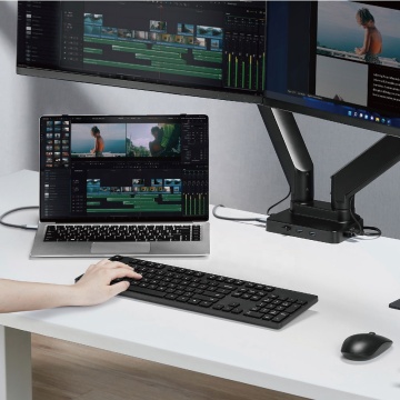 Monitoraggio del braccio a gas pesante in alluminio a monitoraggio per casa (17 "-49") con stazione docking