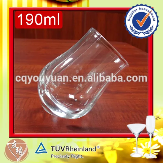 China wholesale embossed 190ml high flint clear white tulip shaped wine glass
