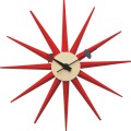 Replika jam dinding sunburst merah George Nelson