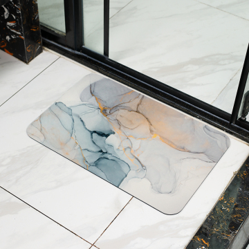 Fast drying water absorbing diatomite bath mat