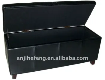 PU leather square storage ottoman, storage bench, footstool
