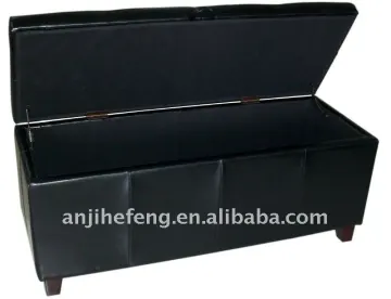 PU leather square storage ottoman, storage bench, footstool