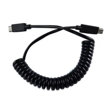 TPU Spiral Cable with Micro and Mini Connector, 300mm Length