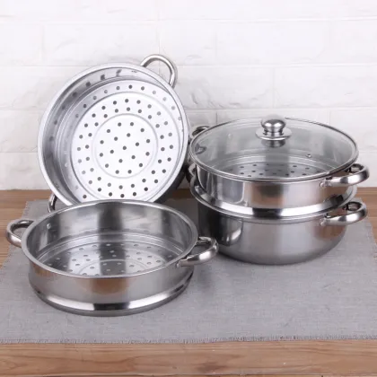 Commercial Stainless Steel Steamer Pot for Rice Dumplings and Seafood