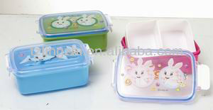 Colorful Plastic Lunch Box with Transparent Cover