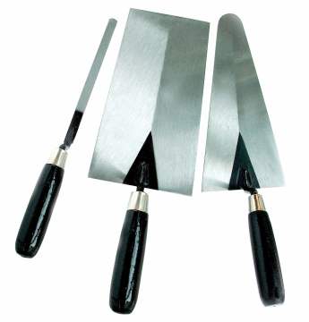 Bricklaying Trowel Set with Black Lacquered Wooden Handle
