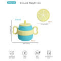 Cupă pentru gustări cu paie din silicon Wave 2 în 1 pentru copii mici