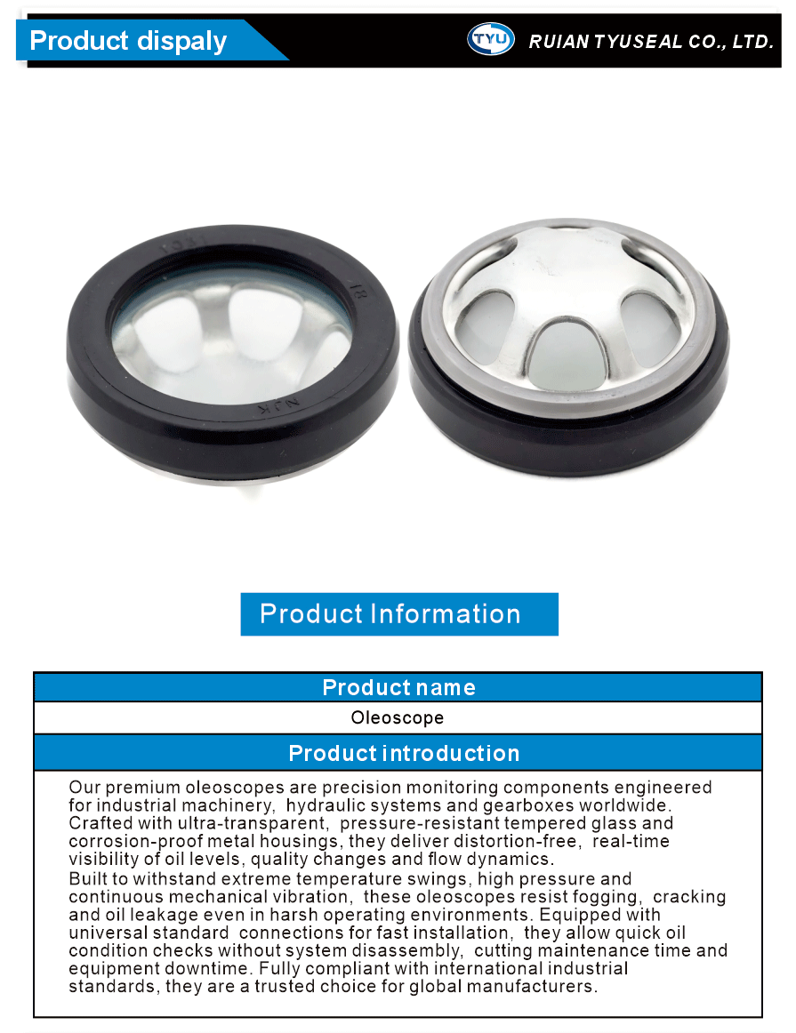 Oil Level Sight Glass with Leak Protection