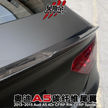 2013-2015 A5 S5 4DR Fiber de carbono RW Style Trunk Spoiler para Audi A5 S5 (no EE. UU.)