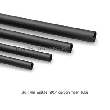 3K Twill Matte Full Carbon Fiber Tubes