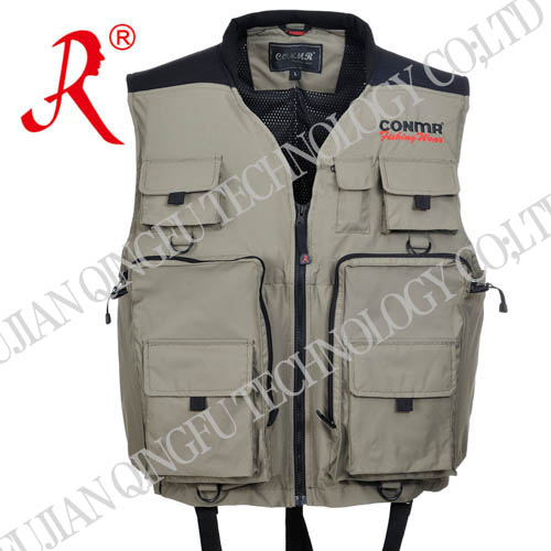 Fishing Vest with Nylon Dobby Fabric and CE Certificate Approval (Qf-1904)