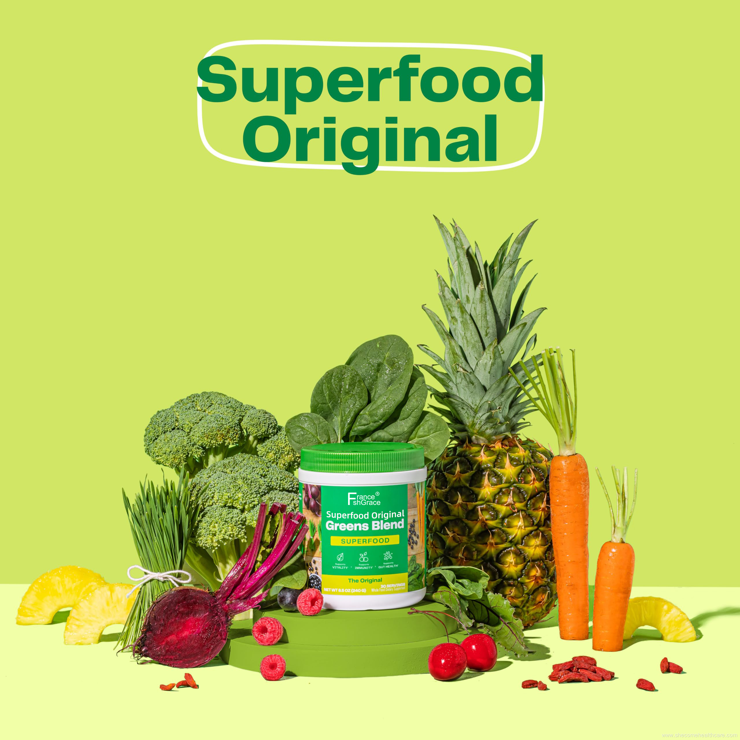 Greens Powder Mix for Energy with Organic Spirulina