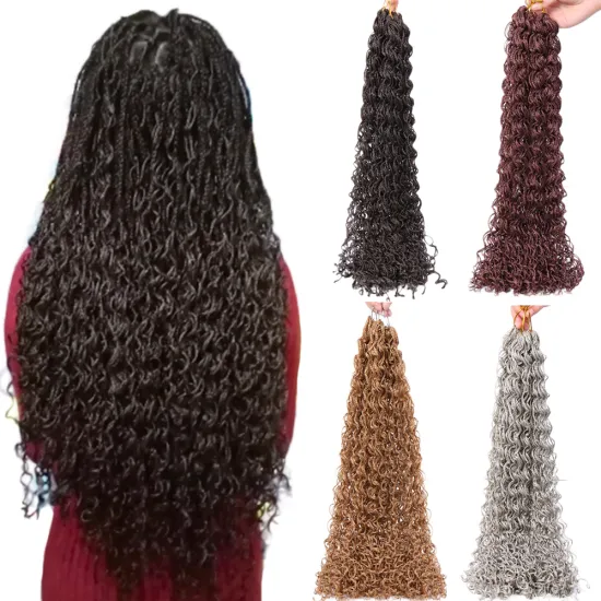 Wholesale Colorful Brown for Russian Women Micro Box Braids ZIZI 50g 28" Curly Crochet Braids Synthetic Hair Extensions Hair