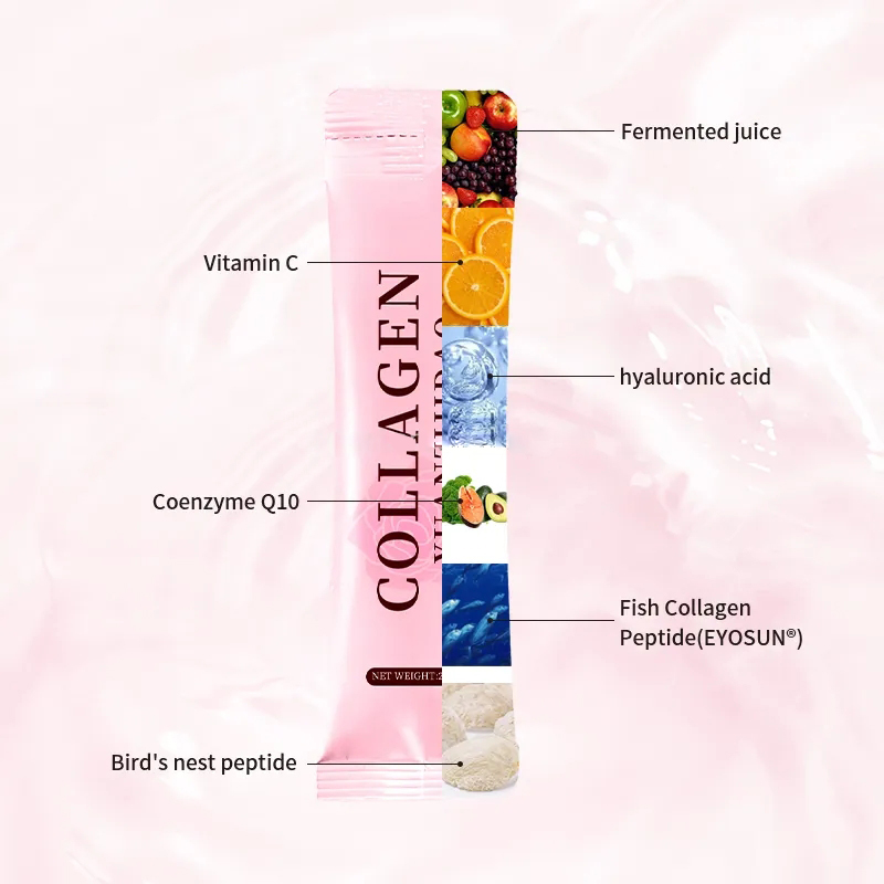 OEM/ODM Vegan Collagen Peptide Powder Moisturizing Skin Whitening Collagen Jelly Stick