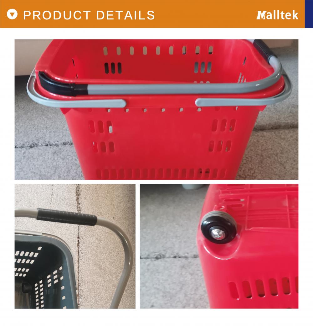 Customized colors and logos Plastic shopping Trolley basket