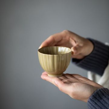 Κίτρινο Lotus Leaf Teacup - Ding Ware Porcelain Kung Fu Tea Cup