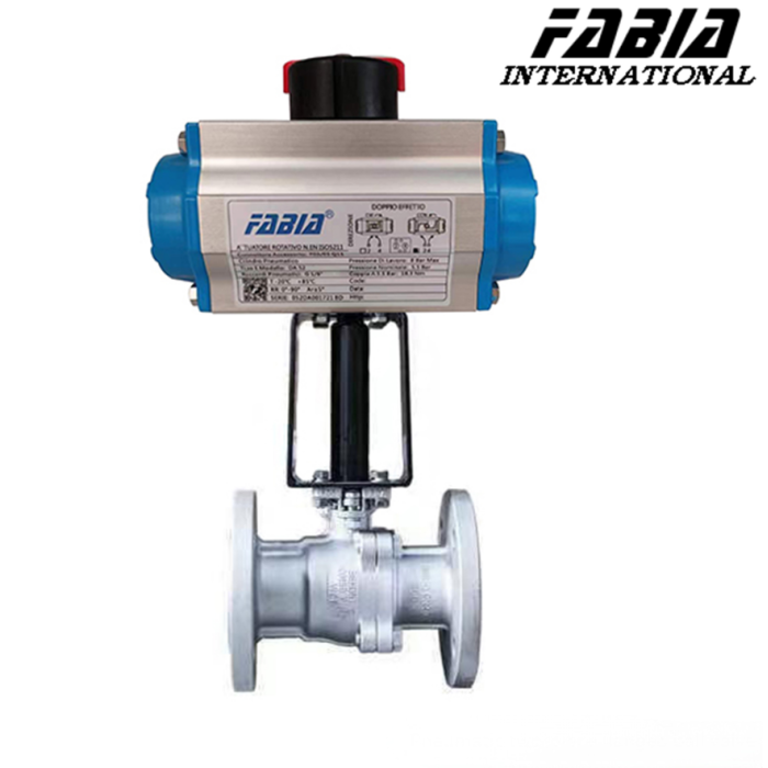 Van bi mặt bích hai mảnh khí nén