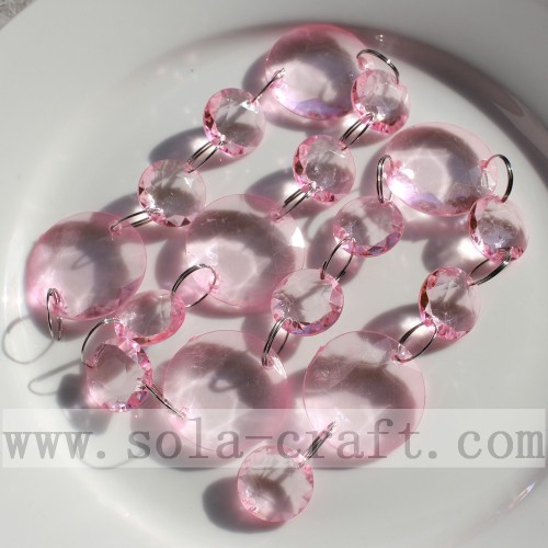 Clear Faceted Round Beaded Curtain Strings Mix Color