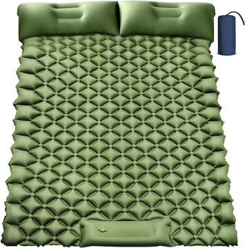 Double Inflatable Camping Sleeping Pad with 2 Pillows Waterproof Sleeping Pad Lightweight Portable Air Mattress