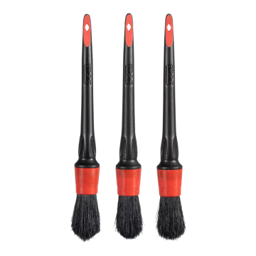 SGCB 3 PCS PCS PRO Doux Détail de la voiture Pinceau Set - Boars Coiffeurs Détail Brosse Auto Nettoyer Brosse Nettoyage Usage humide et sec anti-chimique sans rayures