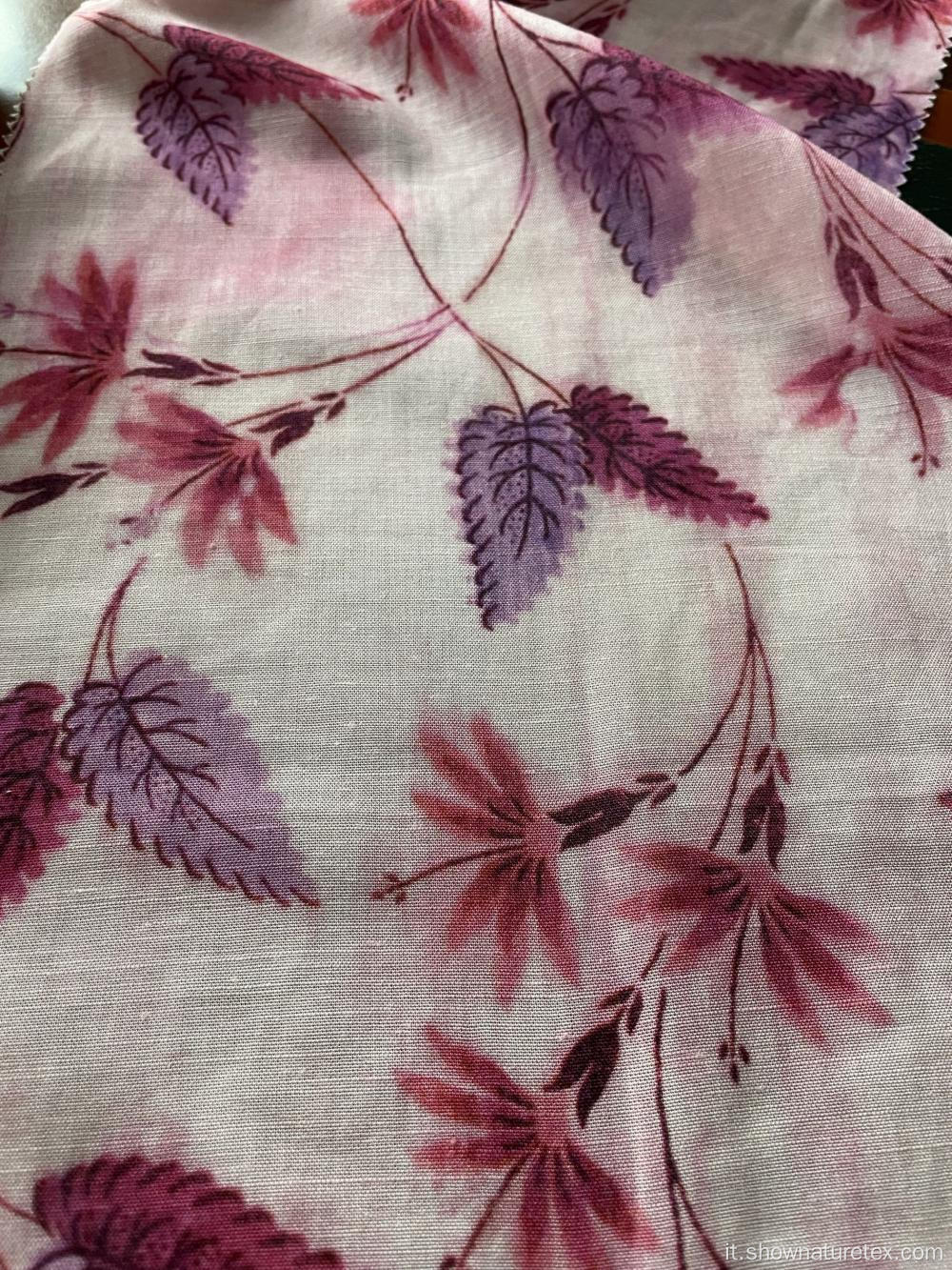 Tencel Rayon Linen Tessuto Print per abito estivo