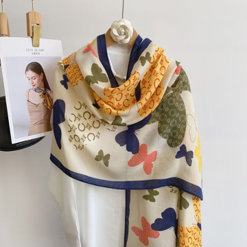 Ethnic Wind Chaka Silk Scarf for Spring and Autumn Desert Travel Sun Protection