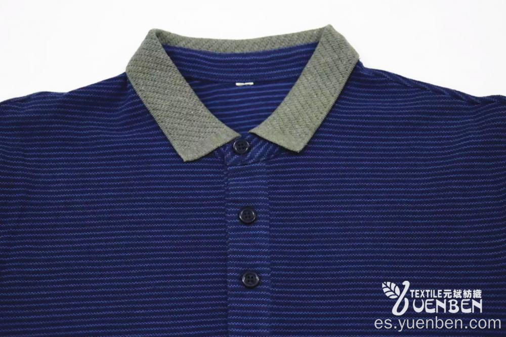 100% algodón cuello jacquard manga larga