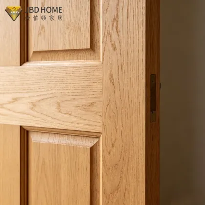 Solid Wood Plywood Core Paint-Free Interior Door for Home