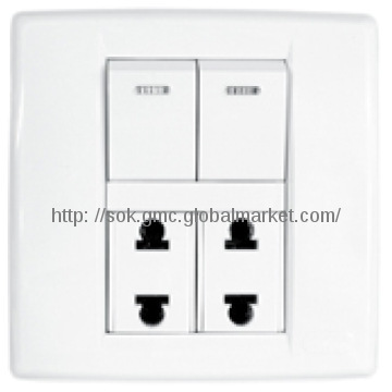 W92 series——Double 2-pin sockets + 2G switches