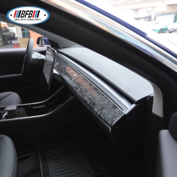 Real Dry Carbon Fiber Interior Trim Dash Cover for Tesla Model 3 & Y (2020+)