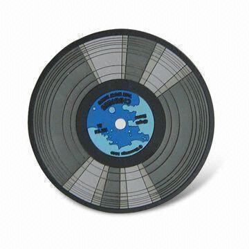 Cup Coaster, Customized Designs are Accepted, Made of Soft PVC or Silicone