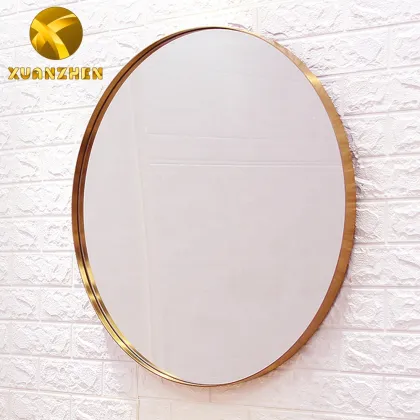 Modern Gold Metal Bath Mirrors - Luxury Round Wall Mirrors for Sale