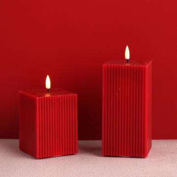decoration Square Shape Red Paraffin Wax Led candle