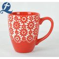 Factory wholesale custom printed enamel ceramic relief mug