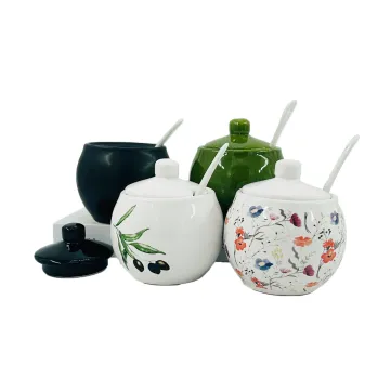 Ceramic Seasoning Jars with Spoons: Customized Design for Your Kitchen Ware