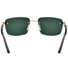 China Rimless Square Buffalo Horn Sunglasses Factory