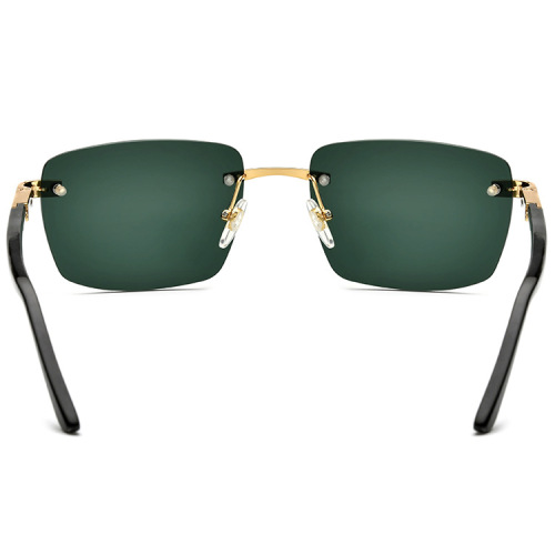 China Rimless Square Buffalo Horn Sunglasses Factory