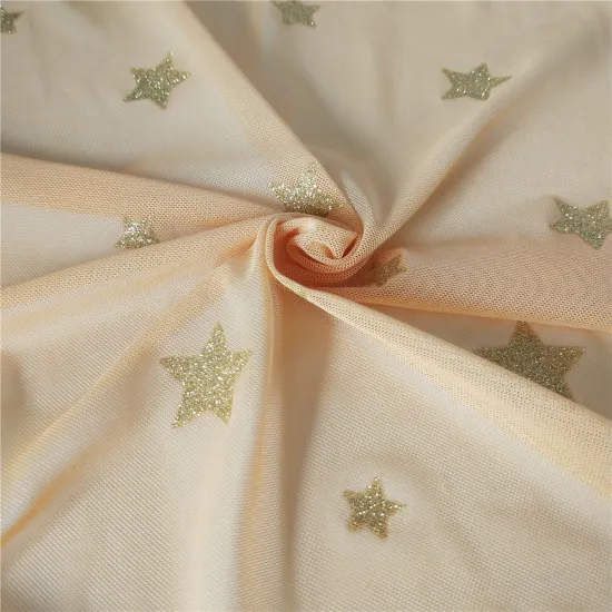 Glitter stars in Soft tulle fabric for decoration