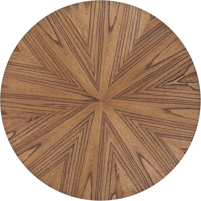 Natural walnut grain round coffee table