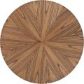 Elegant Walnut Wood Grain Round Coffee Table